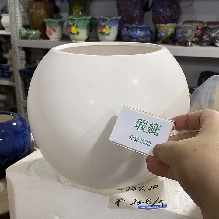 紫砂花盆多肉瑕疵盆有孔。