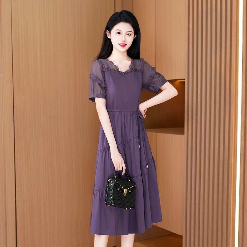 瑾璇夏季女装直播间爆款2025新款显瘦连衣裙24991-DXD