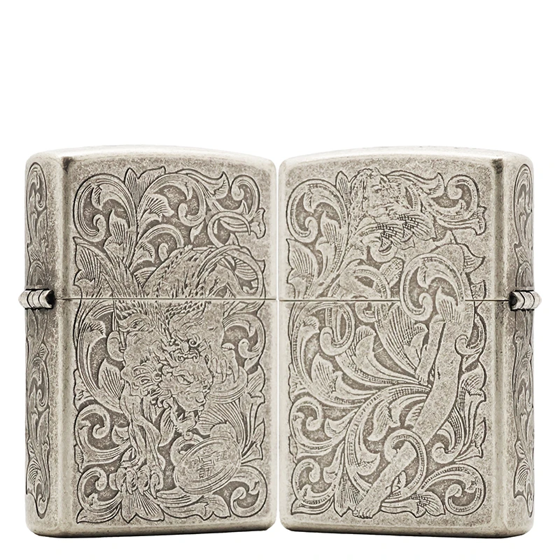 ZIPPO/之宝打火机熏银常规【财色双收】精雕原装正品煤油机DYJ1