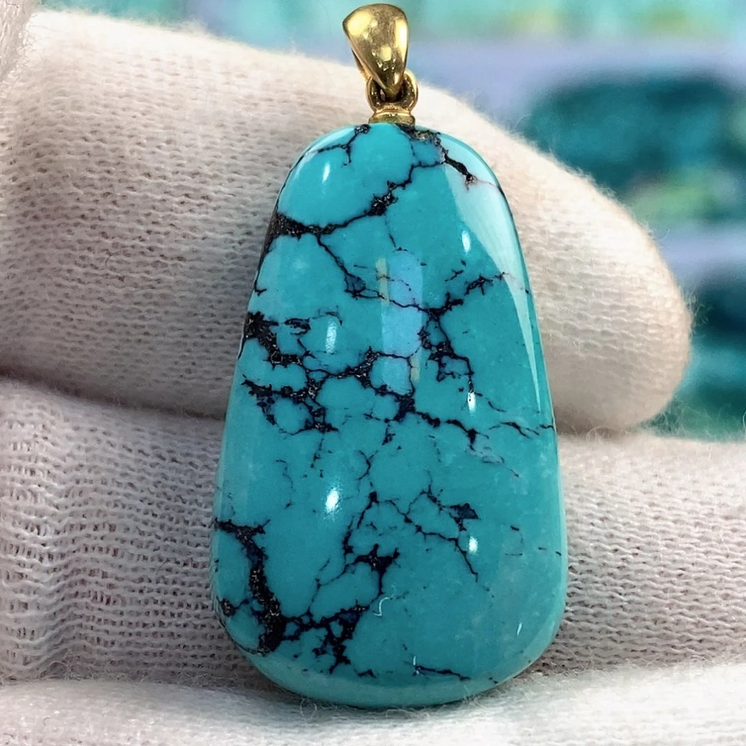 绿松石18K金镶嵌配饰