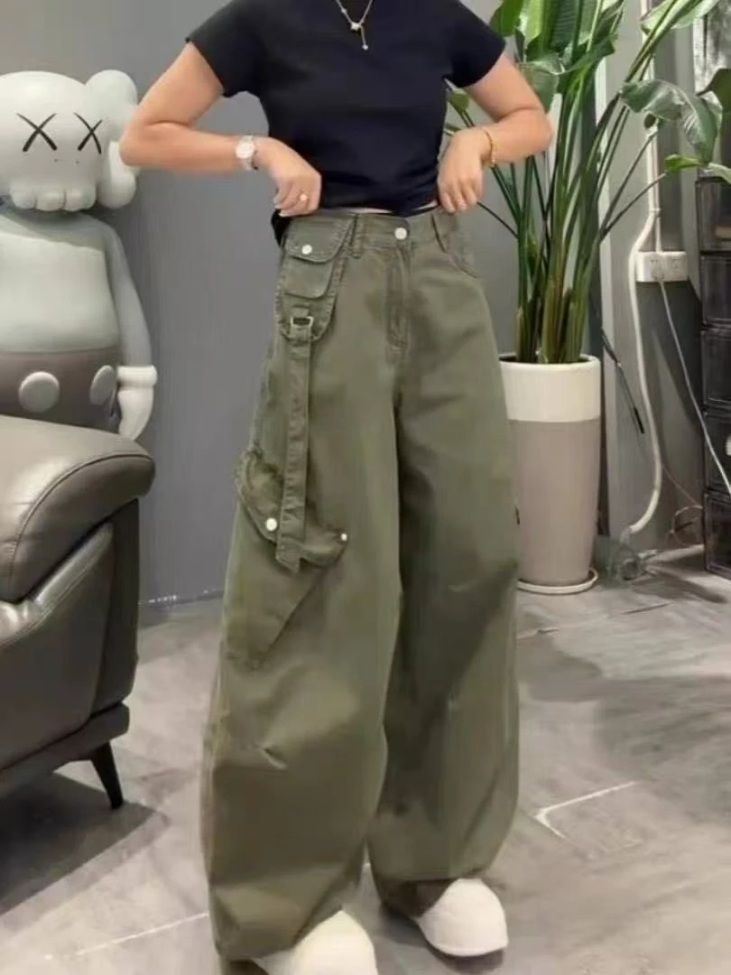 美式腰头小口袋款工装裤