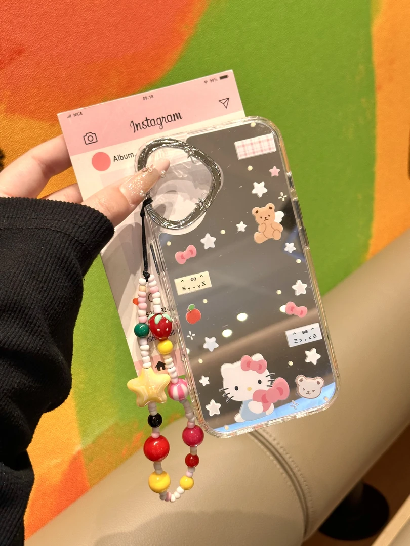 ins韩风可爱KT猫小熊星星适用iPhone16Promax手机壳苹果15可爱14p