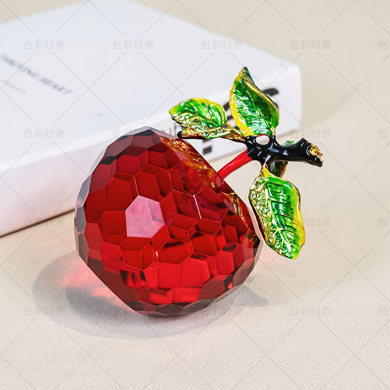 M760轻奢琉璃红苹果客厅装饰品摆件玄关摆件家居饰品桌面小摆件