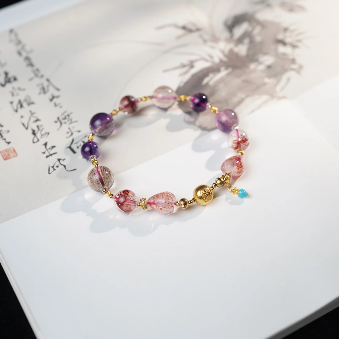 【星悠】金草莓超七*手串*18k金镶嵌（备注手围）