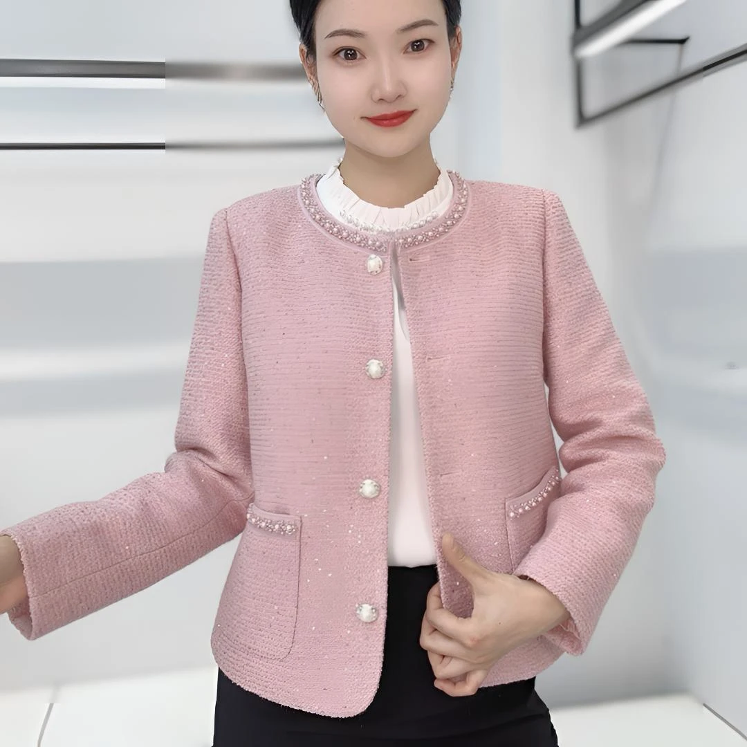 亚妃儿短外套小香风春秋气质小个子洋气短款时尚毛呢百搭修身