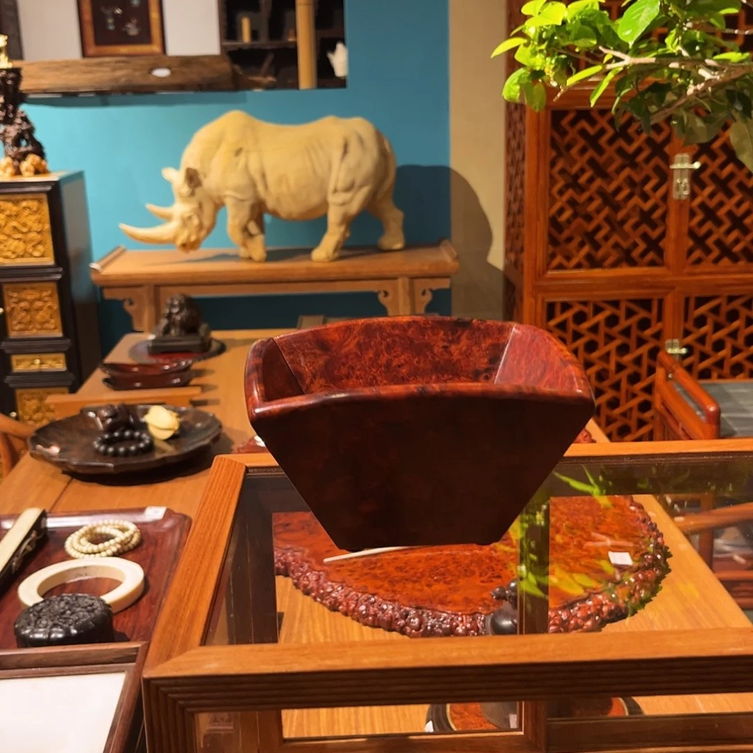 小***正紫檀木类成套家具缅甸瘤疤果盘