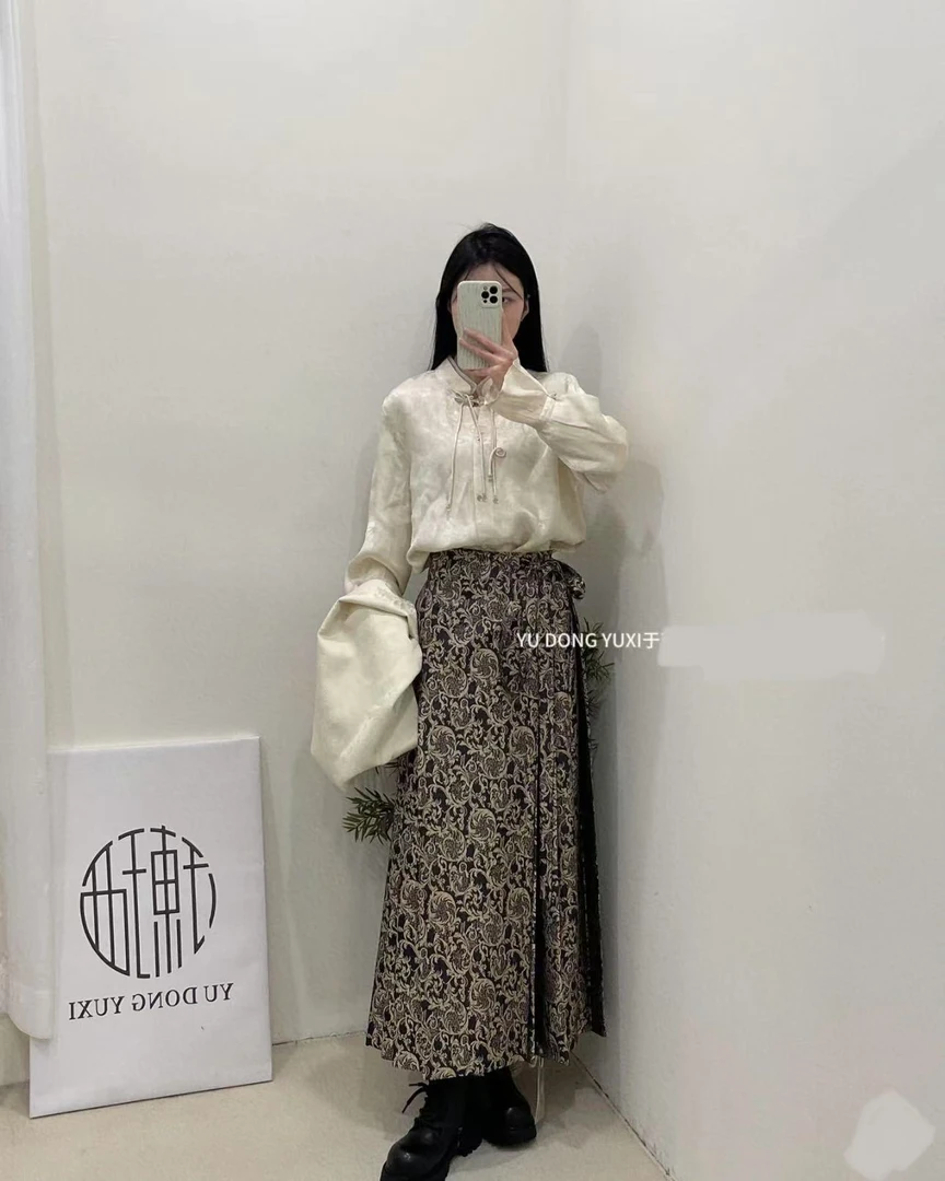 【高奢•墨雪】NN3079新款一片式重工缎面感高级可调节半身裙高腰