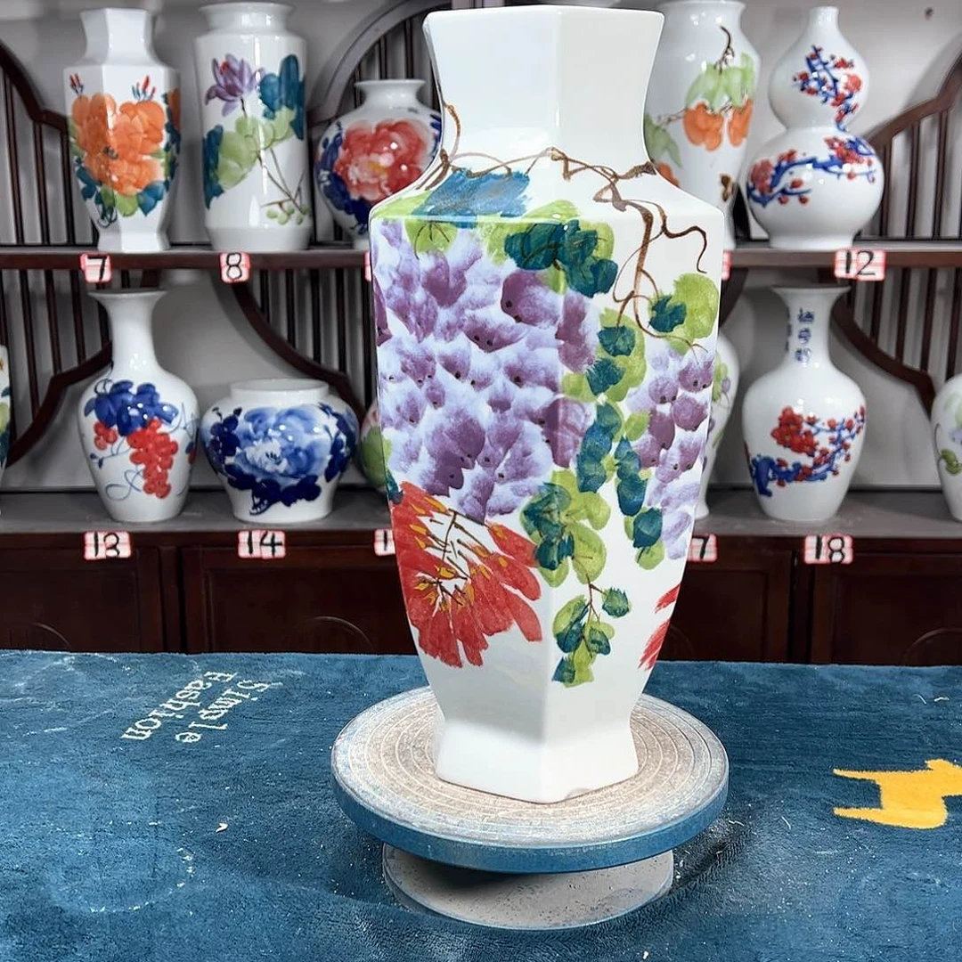 摆件景德镇陶瓷6紫藤