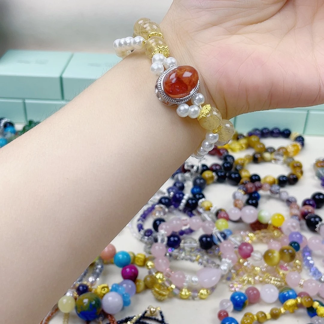 手饰针钠钙石银S925镀金镶嵌