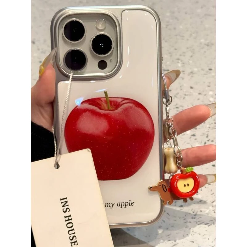 创意白底苹果适用ihone16promax苹果15pro手机壳14新款13电镀框