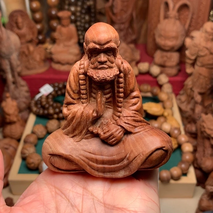 檀香木把件老山檀达摩