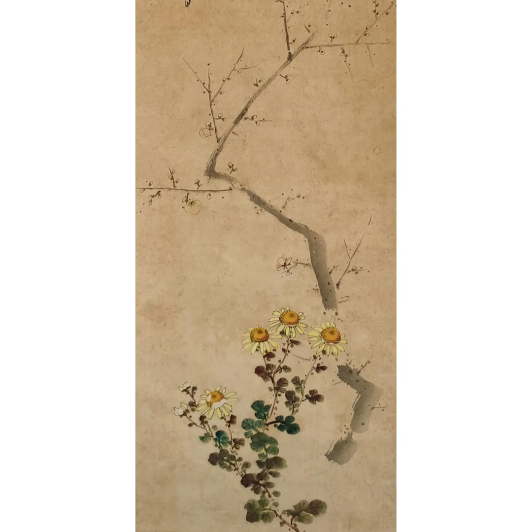 【辽拍】V240708-1-07《花卉》（2.9平尺) 绢本镜片 DD5