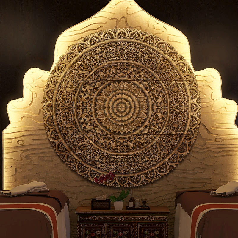 异丽东南亚风格木雕壁挂泰国工艺品挂饰酒吧客厅背景墙装饰挂件