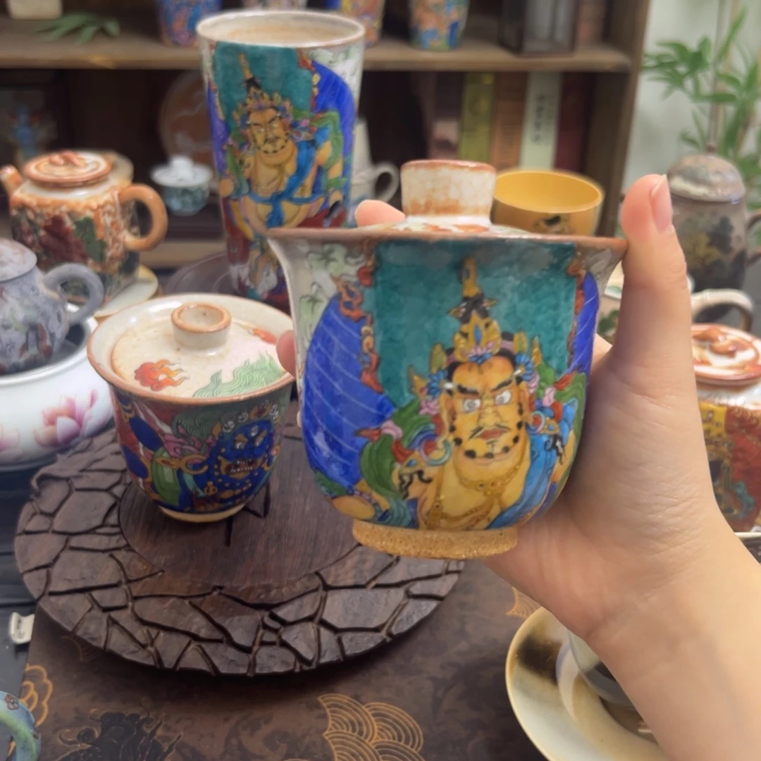 黄财景德镇手工手绘制作茶具