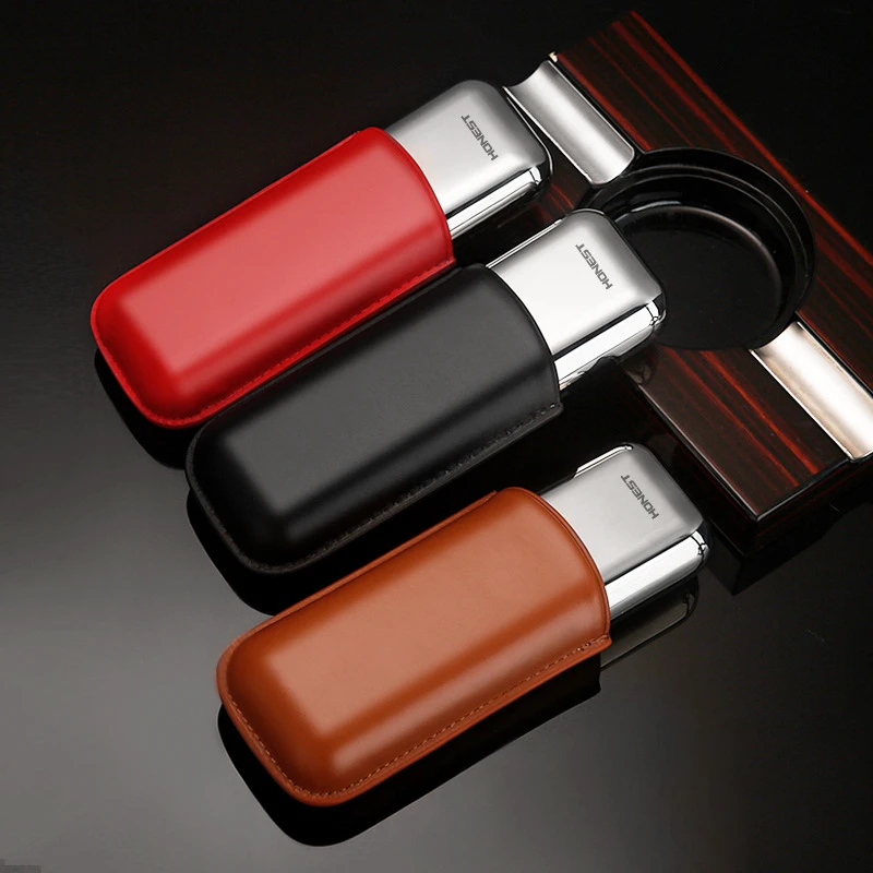 HONEST/百诚真皮雪茄套雪茄管户外便携旅游雪茄保护套烟盒礼盒装