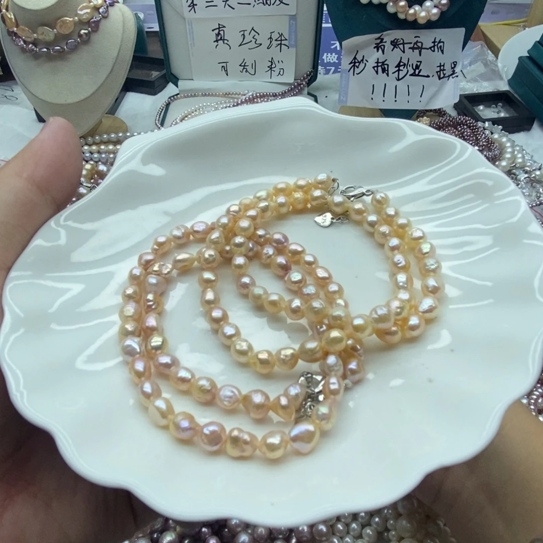 银S925镶嵌天然淡水珍珠无人工干预淡水珍珠2