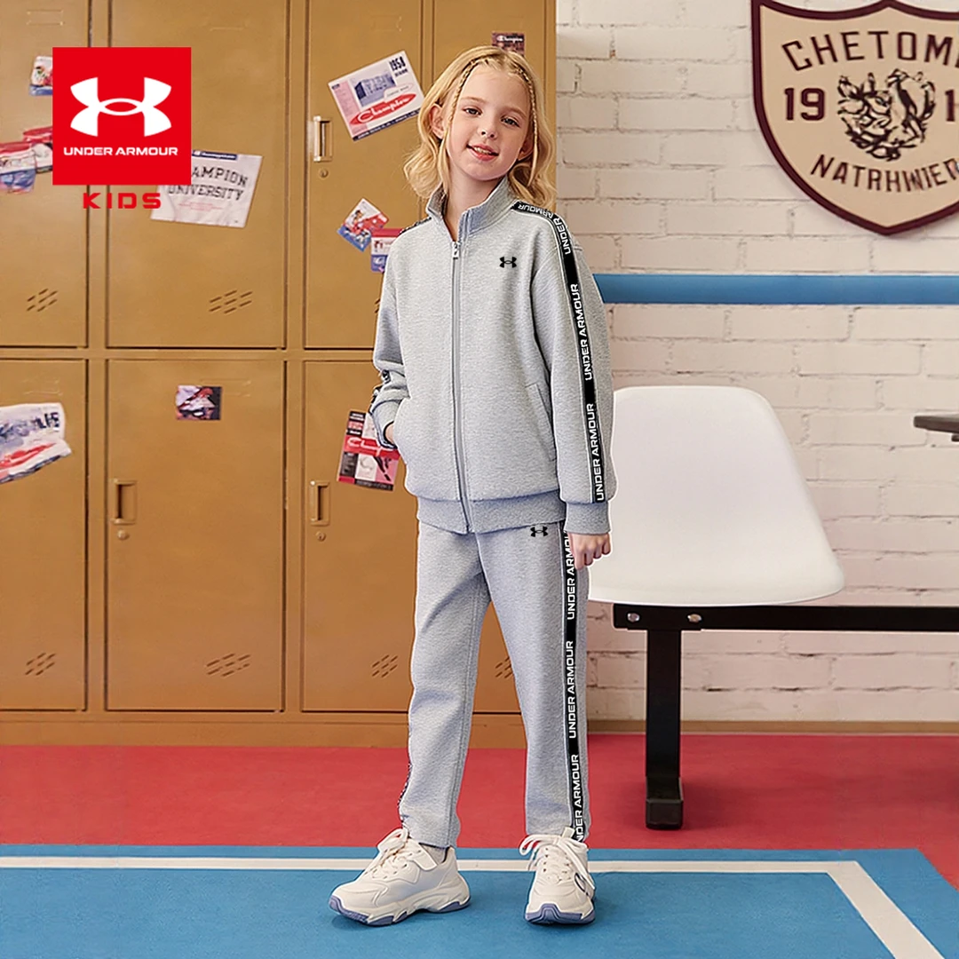 【130-170cm】安德玛25年新款欧若风立领运动外套裤子休闲套装3802