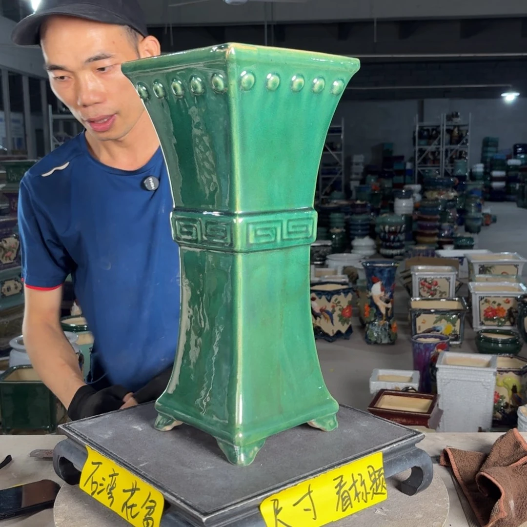 一风堂石湾花盆 内15*38高温裂微瑕