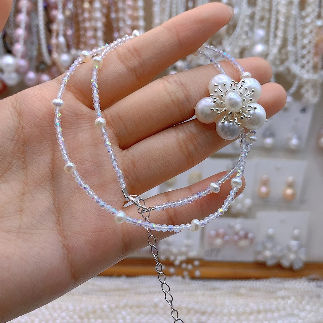 银S925镶嵌淡水珍珠发饰