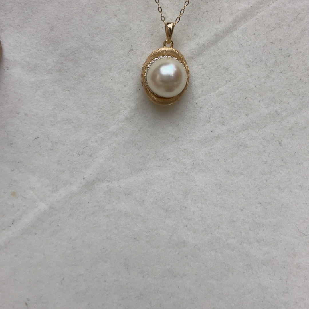 银S925镶嵌项链海水珍珠