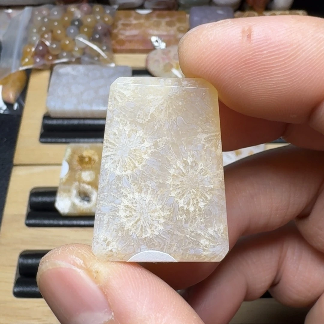 硅化玉纯天然色有机玉石银S925镶嵌