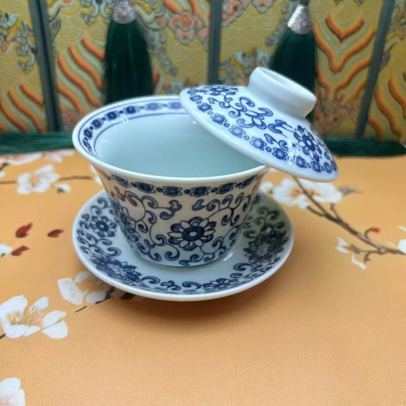 缠枝莲三才盖碗 G-0006