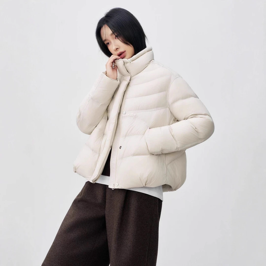 VONSRMAN时尚立领羽绒服女冬季2025新款休闲轻薄保暖百搭短款外套
