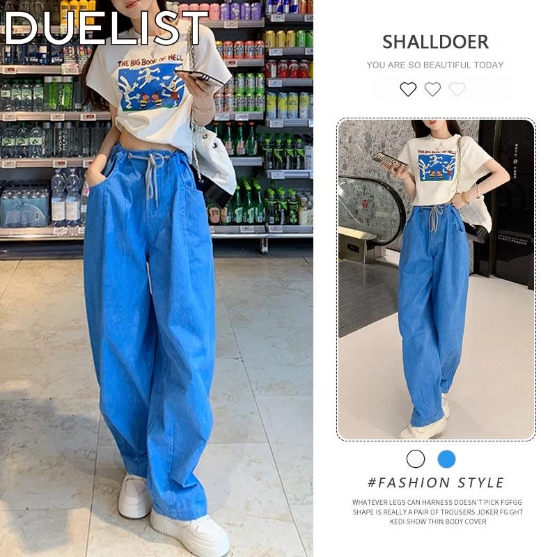 DUELIST巨好看的夏装一整套夏时尚印花短袖休闲抽绳牛仔裤两件套