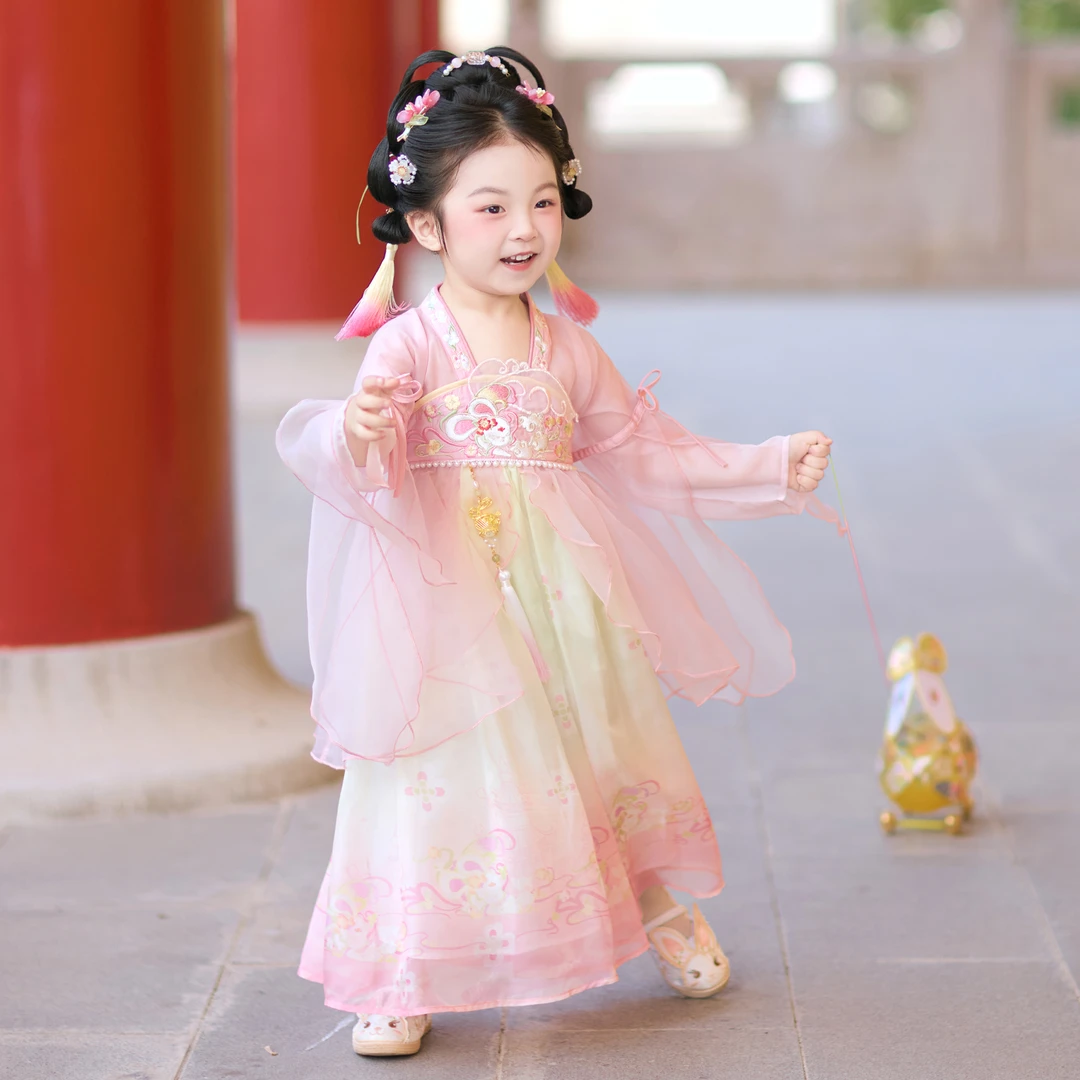 今兮古兮【玉兔奔月】2025秋季儿童中式汉服女童仙气汉服童装 M903L