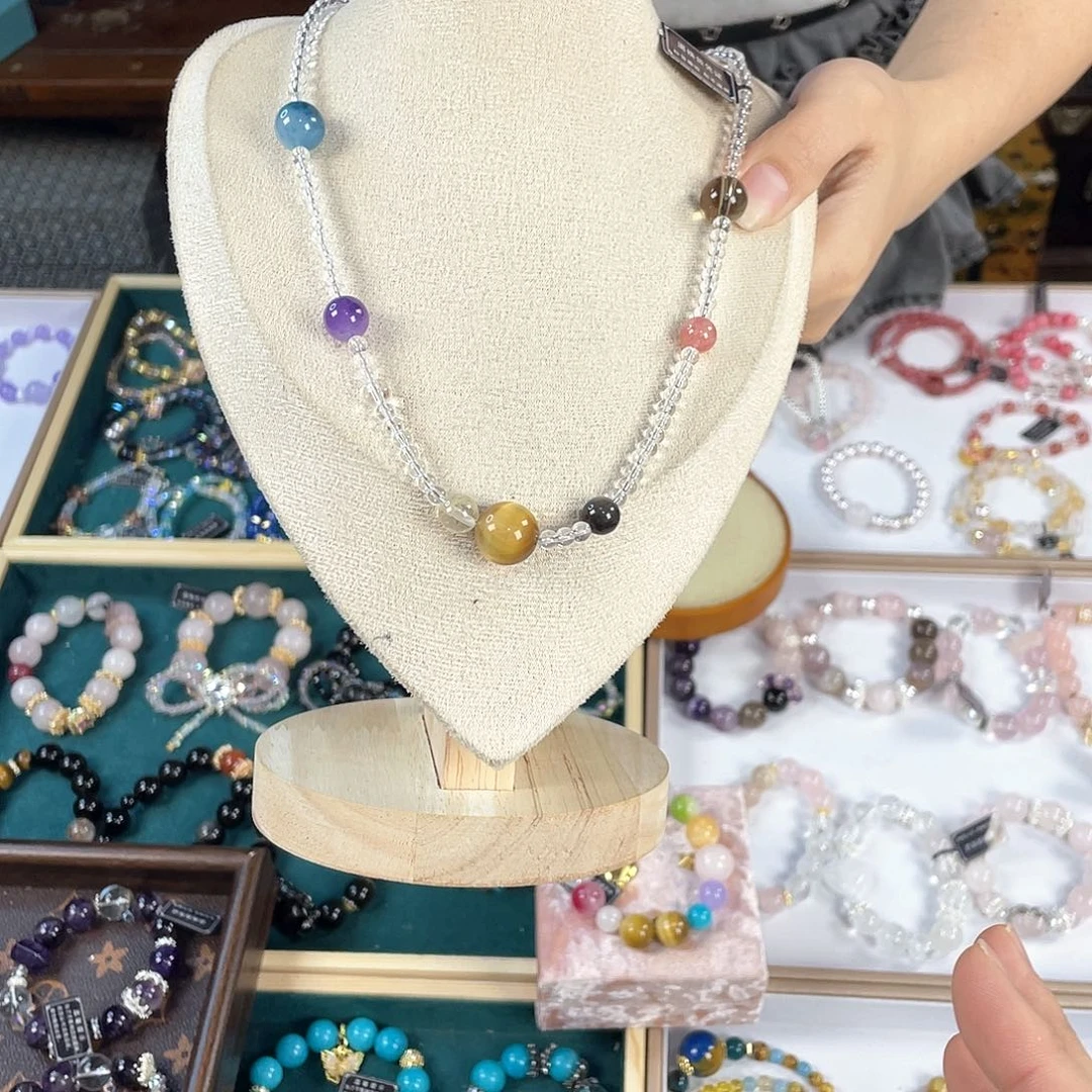 水晶手链银S925镀金镶嵌