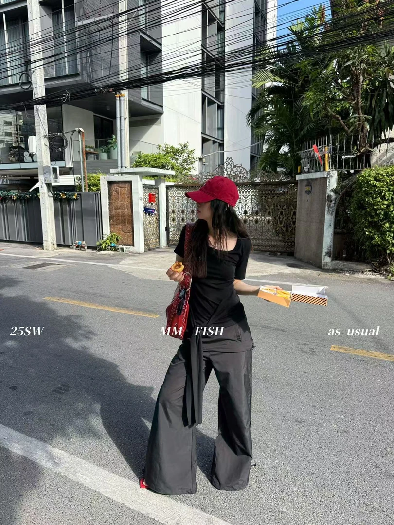 馒头（1mtt039#）大u领绑带短T恤 2-16