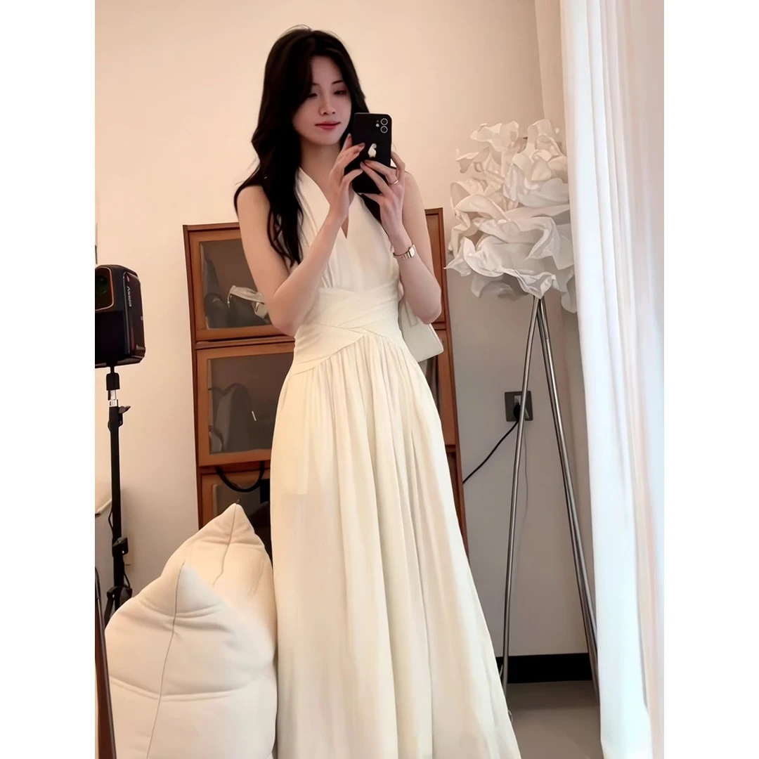 AMI.FS 套装爆款2025新款夏季韩版休闲收腰显瘦长裙子百搭连衣裙