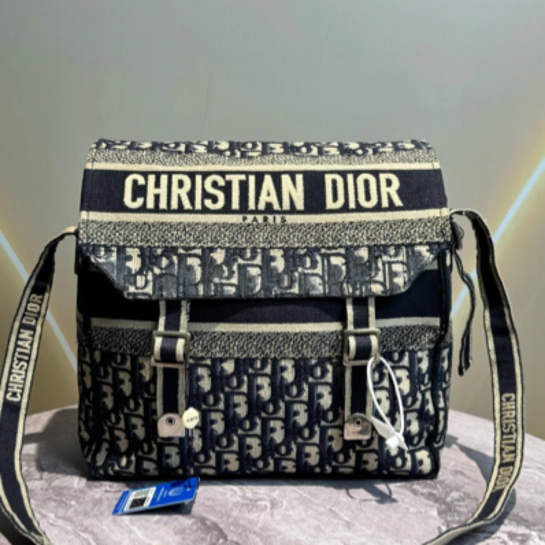 95新 DIOR/迪奥 老花满印刺绣印花单肩包12581424