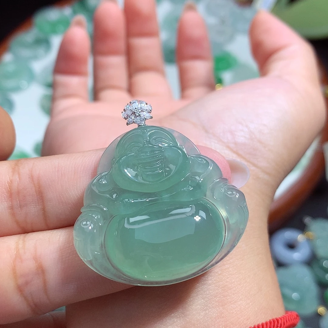 静***心翡翠未镶嵌颈饰佛公