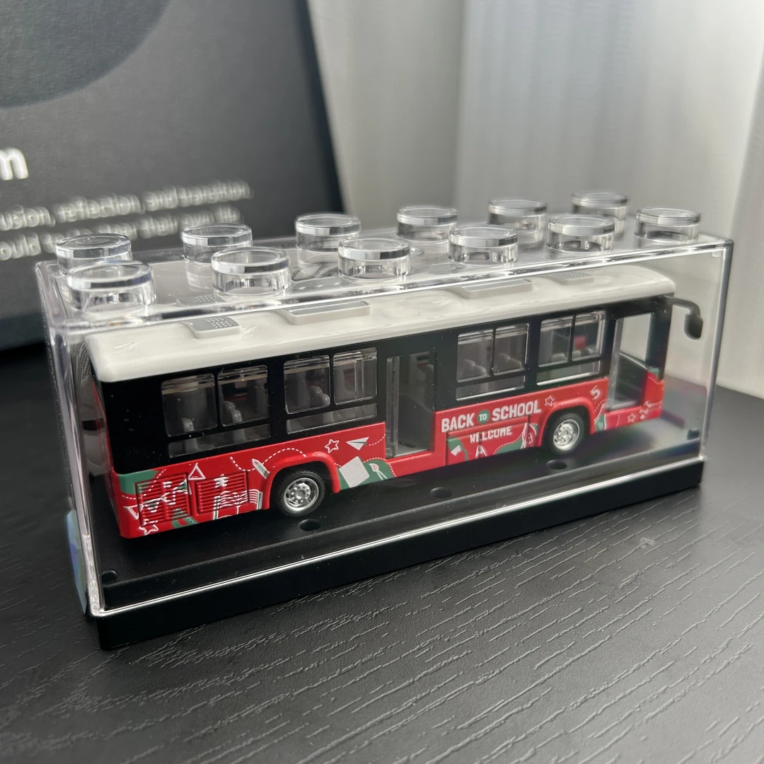 亚克力合金巴士小车模型车玩具