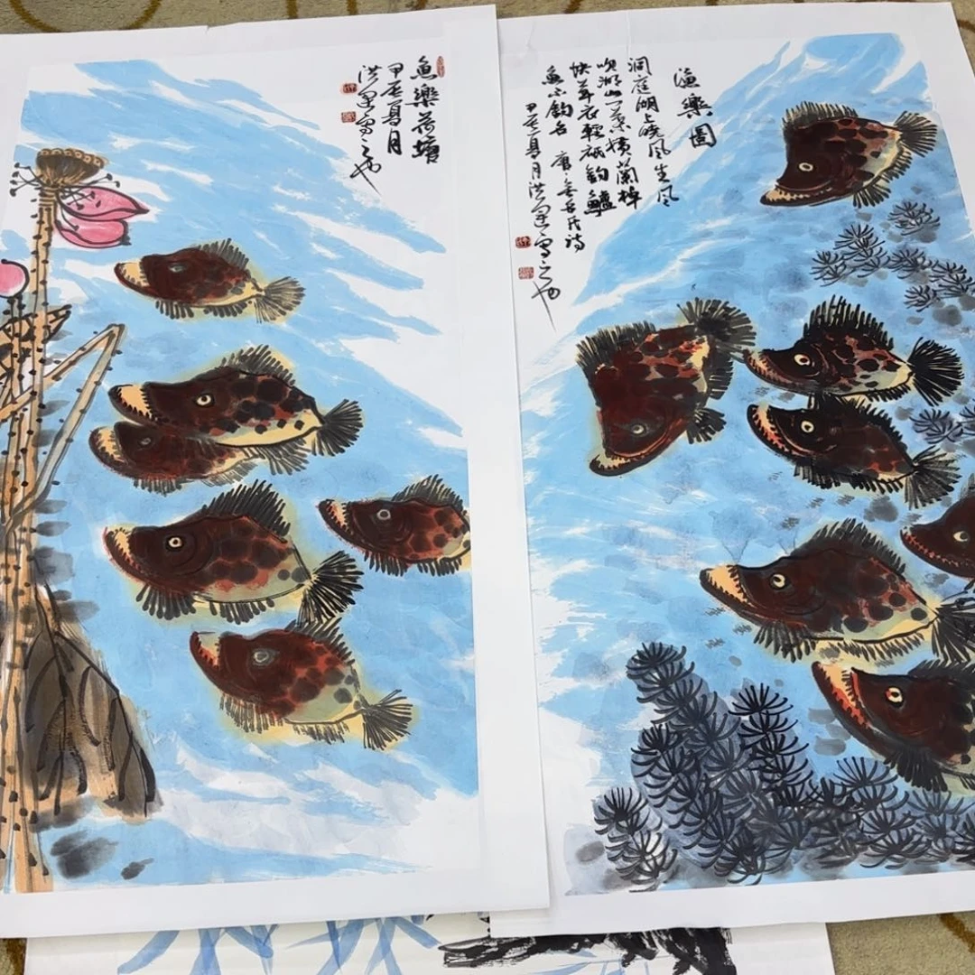 小***哥国画丁洪运三尺两张打包艺