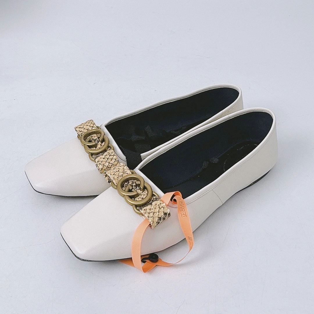 99新 GUCCI/古驰 38码/双G平底鞋/98新/jm07136
