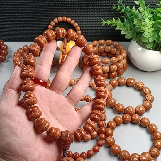 简***晗桃核手串铁籽红魔葫芦15