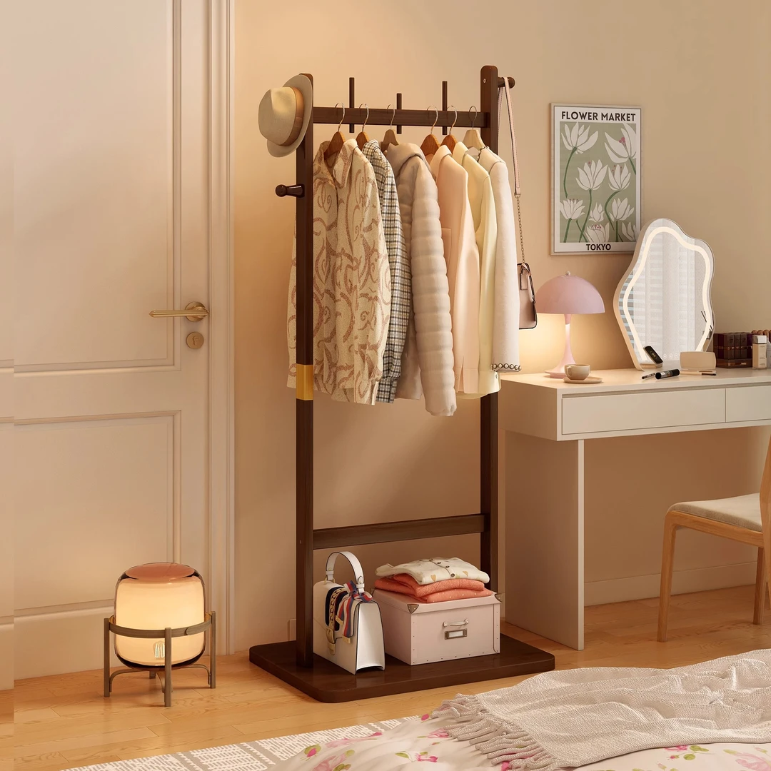 衣架落地小型卧室挂衣架包包置物架衣帽架 门口挂衣服架子落地家