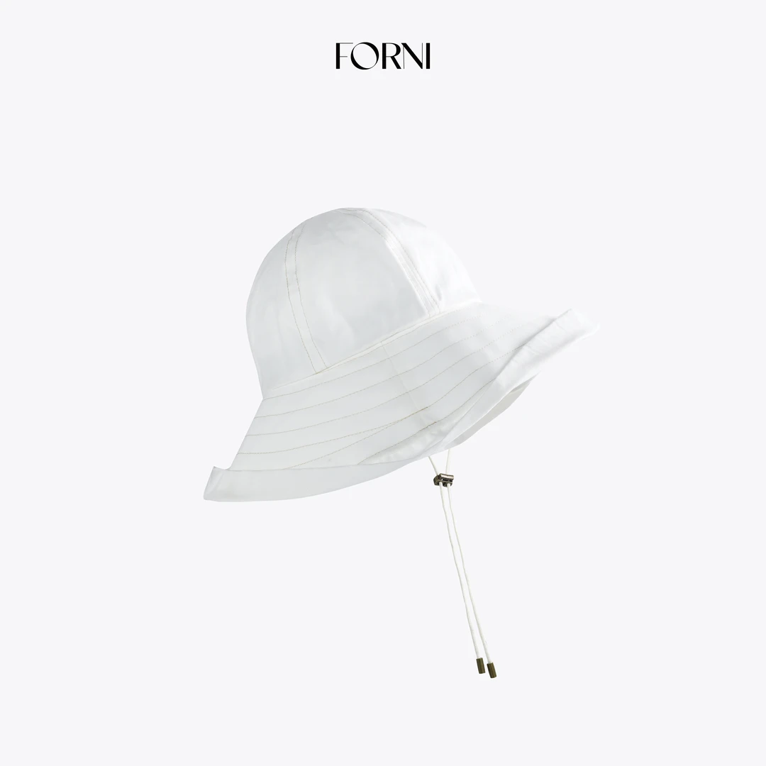 FORNI 早八福音 硬核防晒天丝棉圆顶宽帽檐纯色渔夫帽