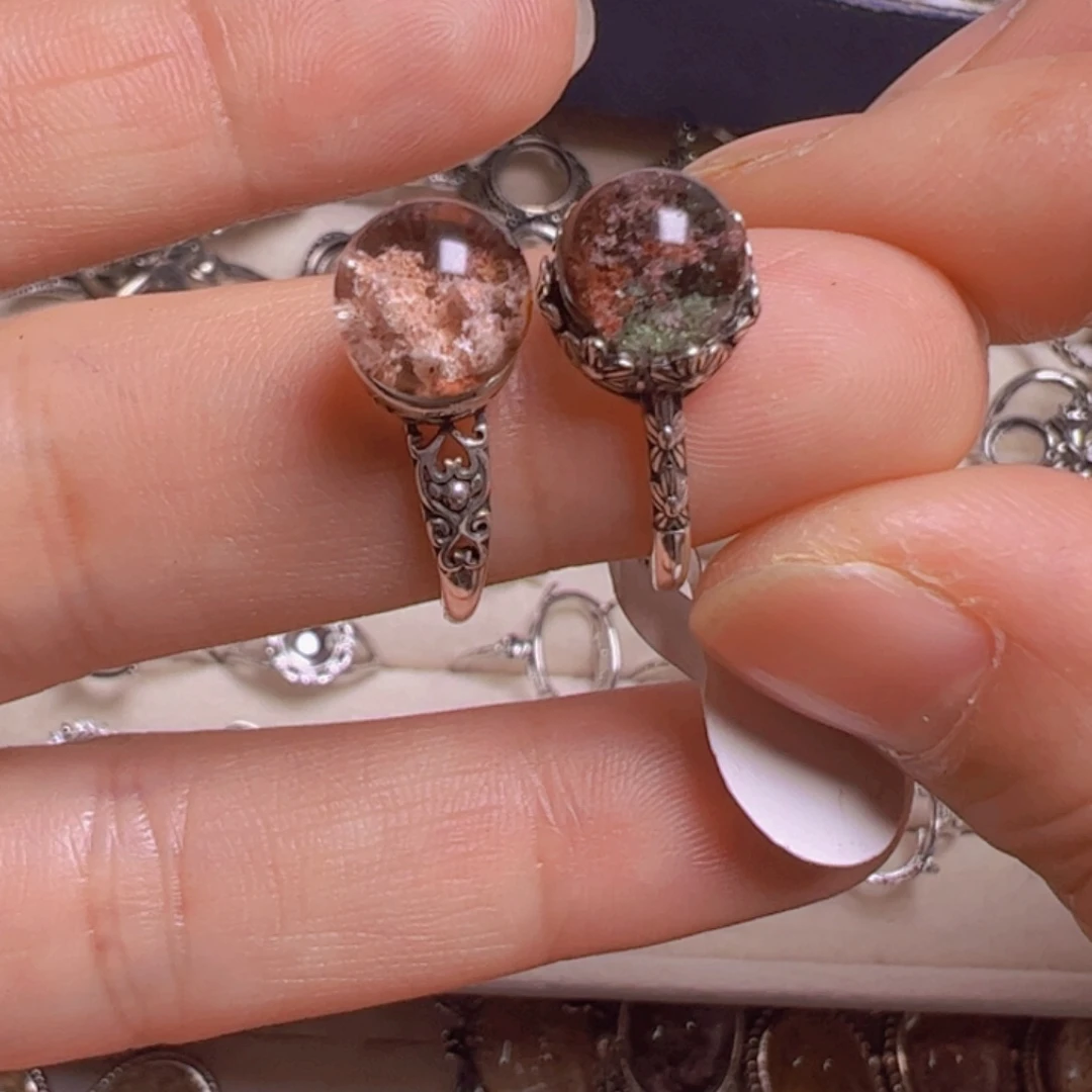 水晶手链银S800镀金镶嵌憨**7