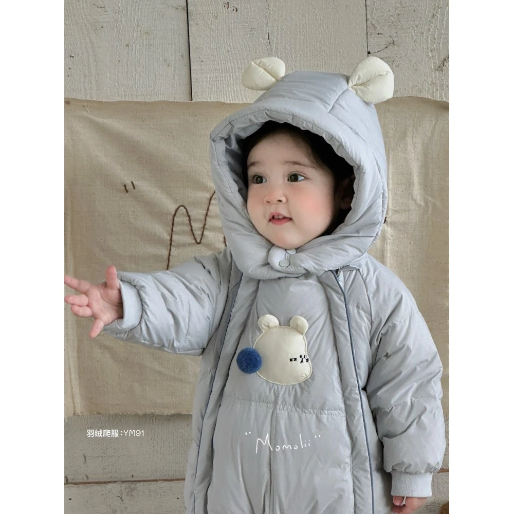 冬季超萌婴儿冬装毛球熊双拉链婴儿羽绒服婴幼儿2591