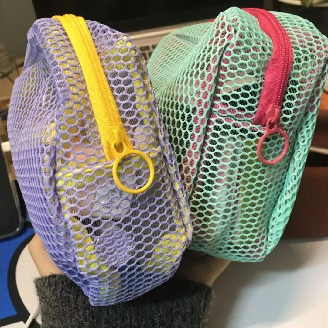 小猴子同款！网纱兜大容量便携化妆包旅行收纳包多巴胺ins豆腐包
