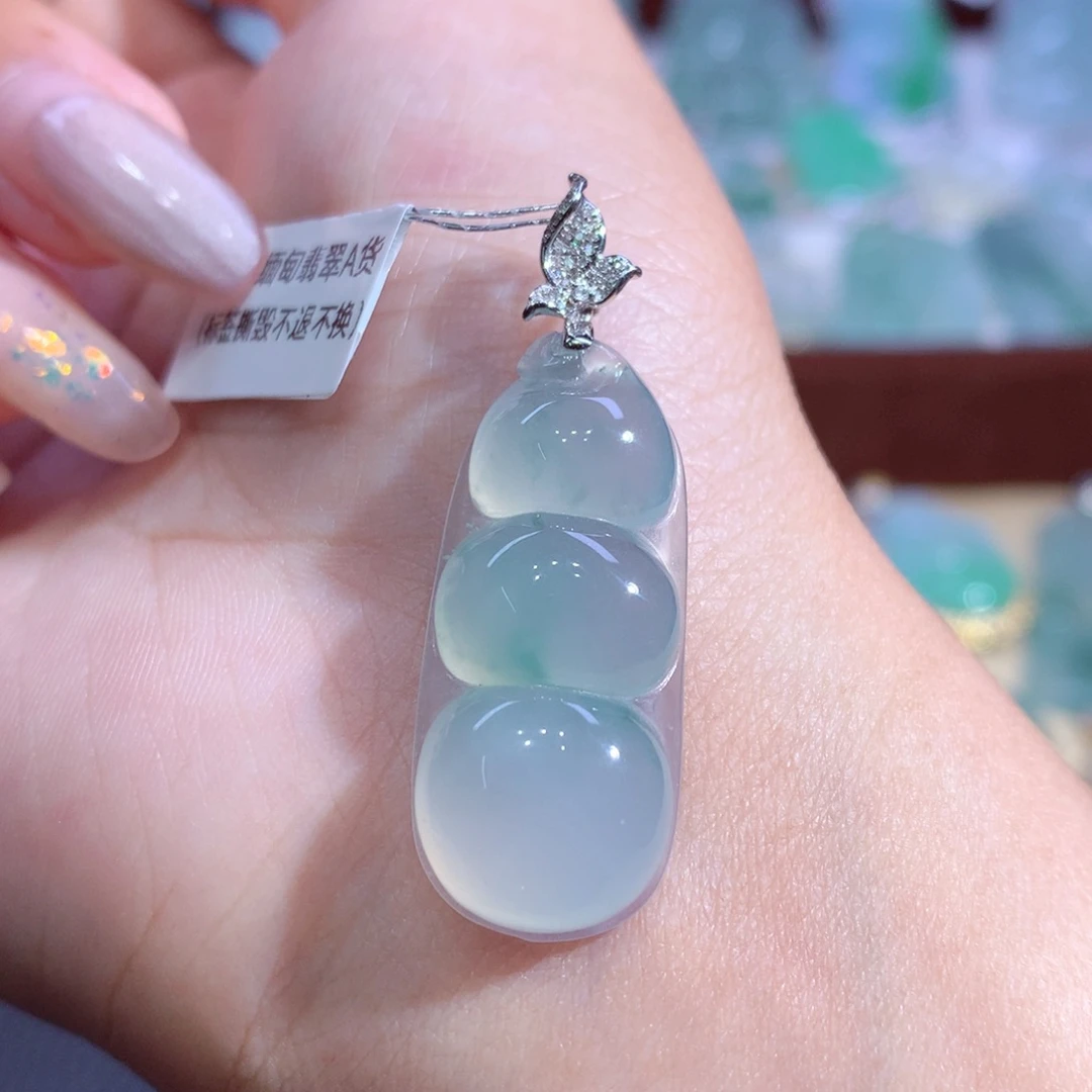 吊坠(不含链)18K金镶嵌翡翠翡翠