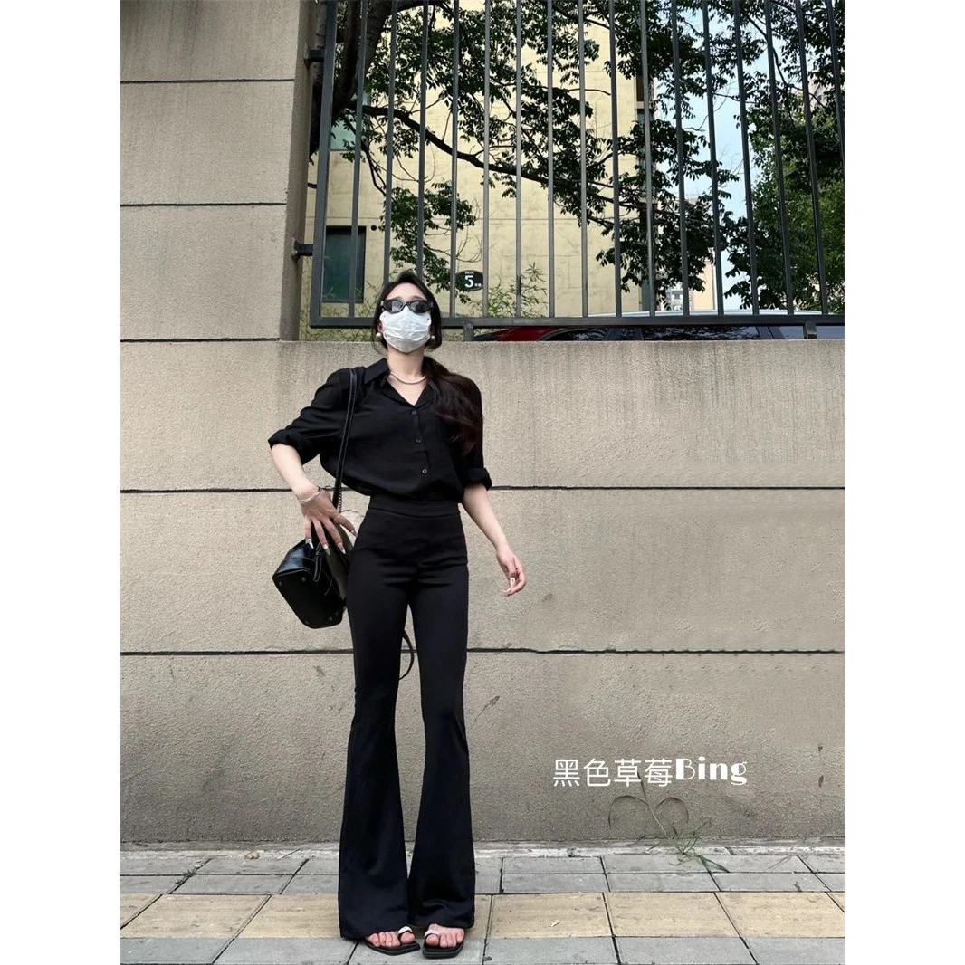 老钱风松弛感女装贵气K法式高级感轻熟风polo领长袖宽松衬衫女高