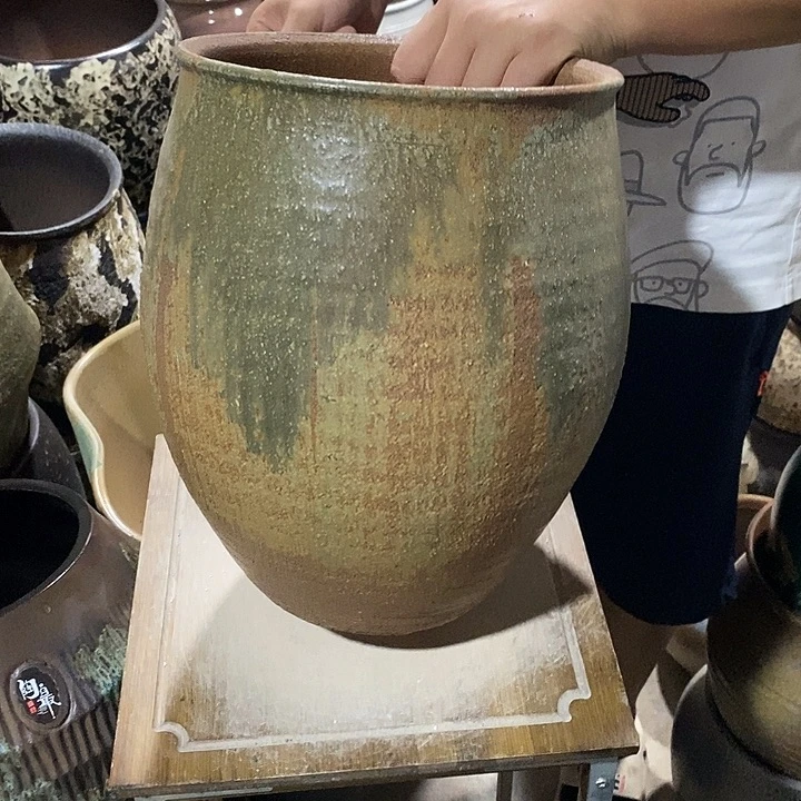 紫砂花盆口24高度32铁锈8888