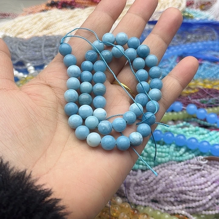 玛瑙/玉髓珠宝半成品未镶嵌一条8mm红纹石