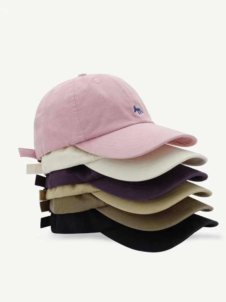 日系字母狐狸刺绣棒球帽