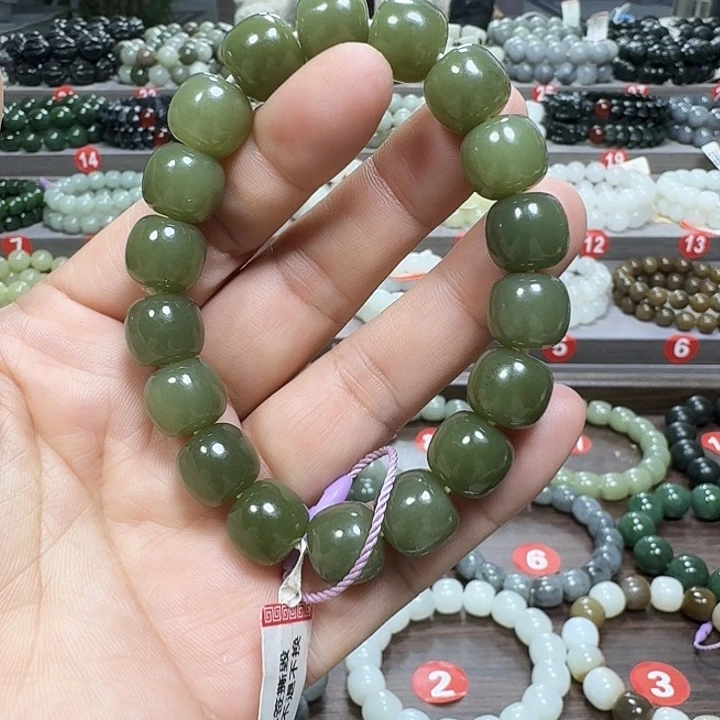 未镶嵌手链和田玉新疆若羌青黄口料老型卡12