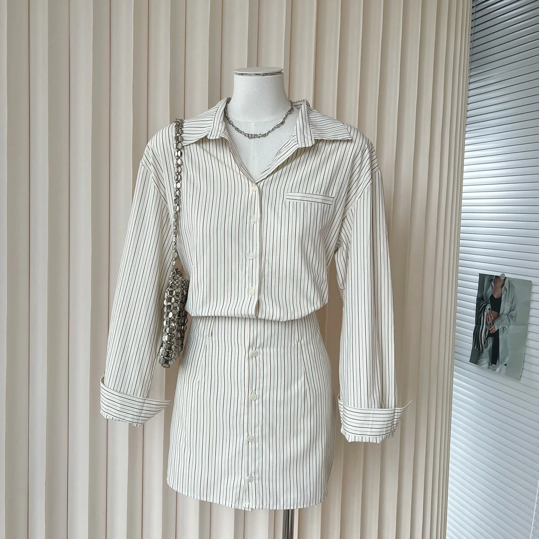 2025春季新款时尚套装气质显瘦洋气休闲百搭长袖衬衫性感短裙辣妹